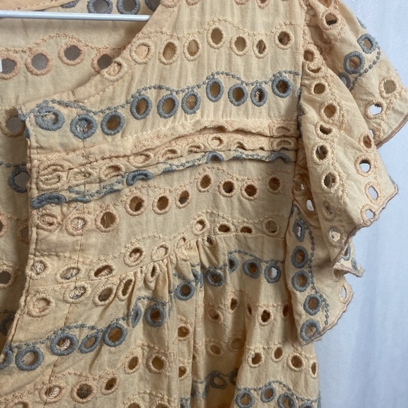 Anthropologie SAM & LAVI Chloe Eyelet Ruffle Mini Dress or Coverup - Size Small - Picture 5 of 10